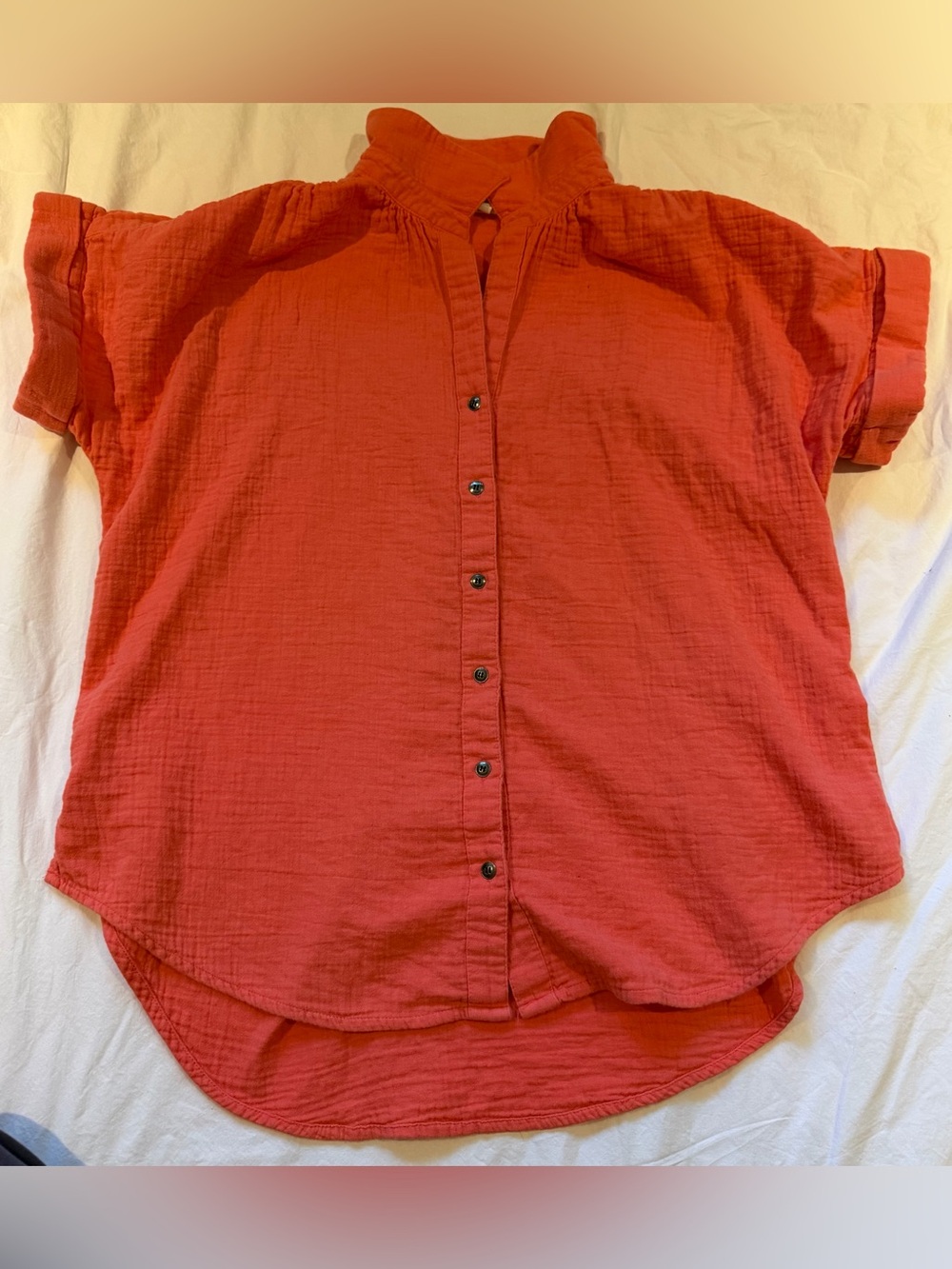 Women's Caslon Button Gauze Shirt - Large - Picture 3 of 6